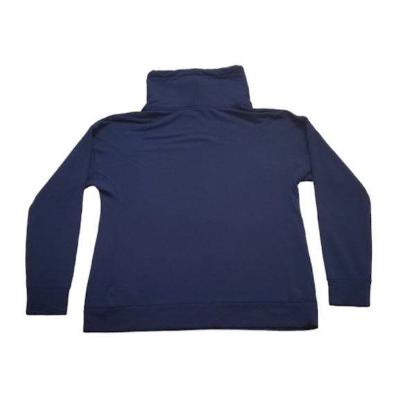 Vineyard Vines Women Medium Navy Blue Long Sleeve Cowl Neck Sweatshirt - Picture 5 of 5